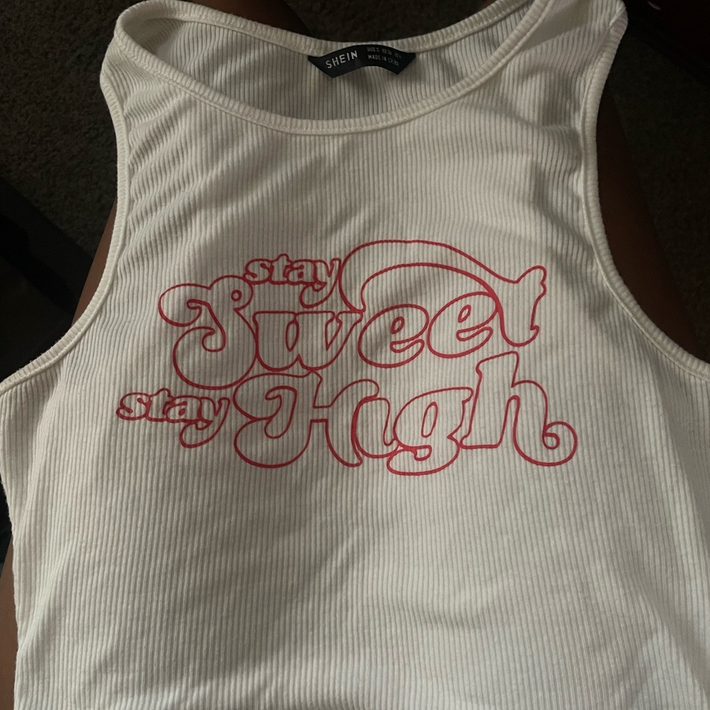 Slogan Graphic Crop Tank Top